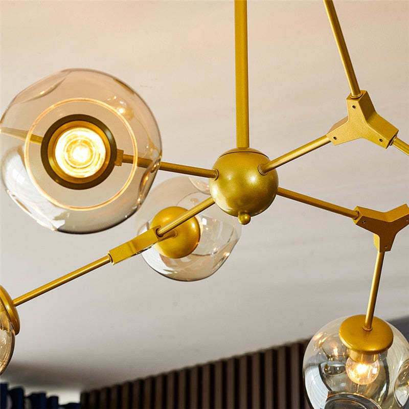 Valentina Modern Bubble Metal Pendant Light, Black/Gold - Neutralighting