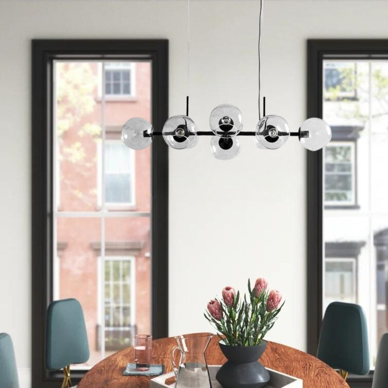 Valentina Modern Glass Globe Bubble Pendant Light Black/Gold - Neutralighting