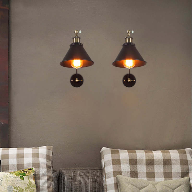 Epoch Retro Wall Lamp with Swing Arm, Metal, Black & Gold - Neutralighting