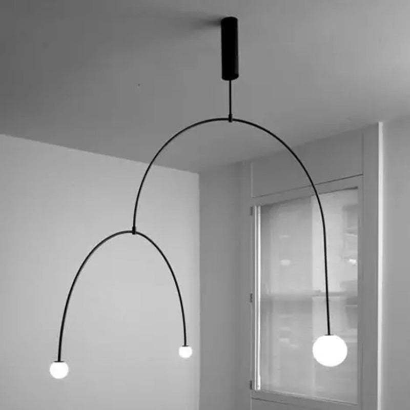 Arisha Minimalist Linear Mobile Pendant Light, Black - Neutralighting