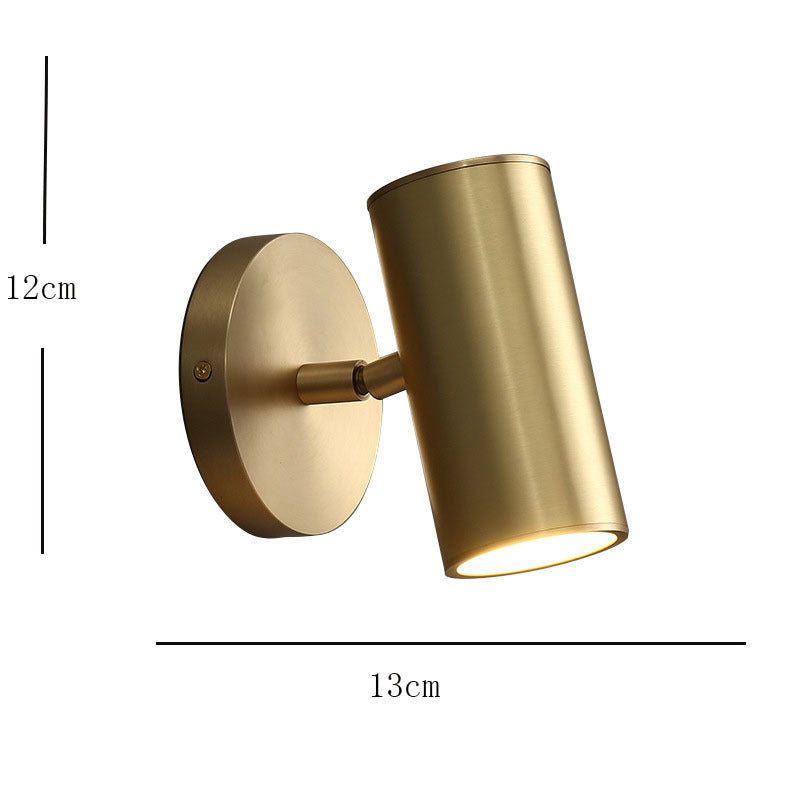 Aria Moden Spotlight cylindrical Metal Wall Lamp, Gold/Black - Neutralighting