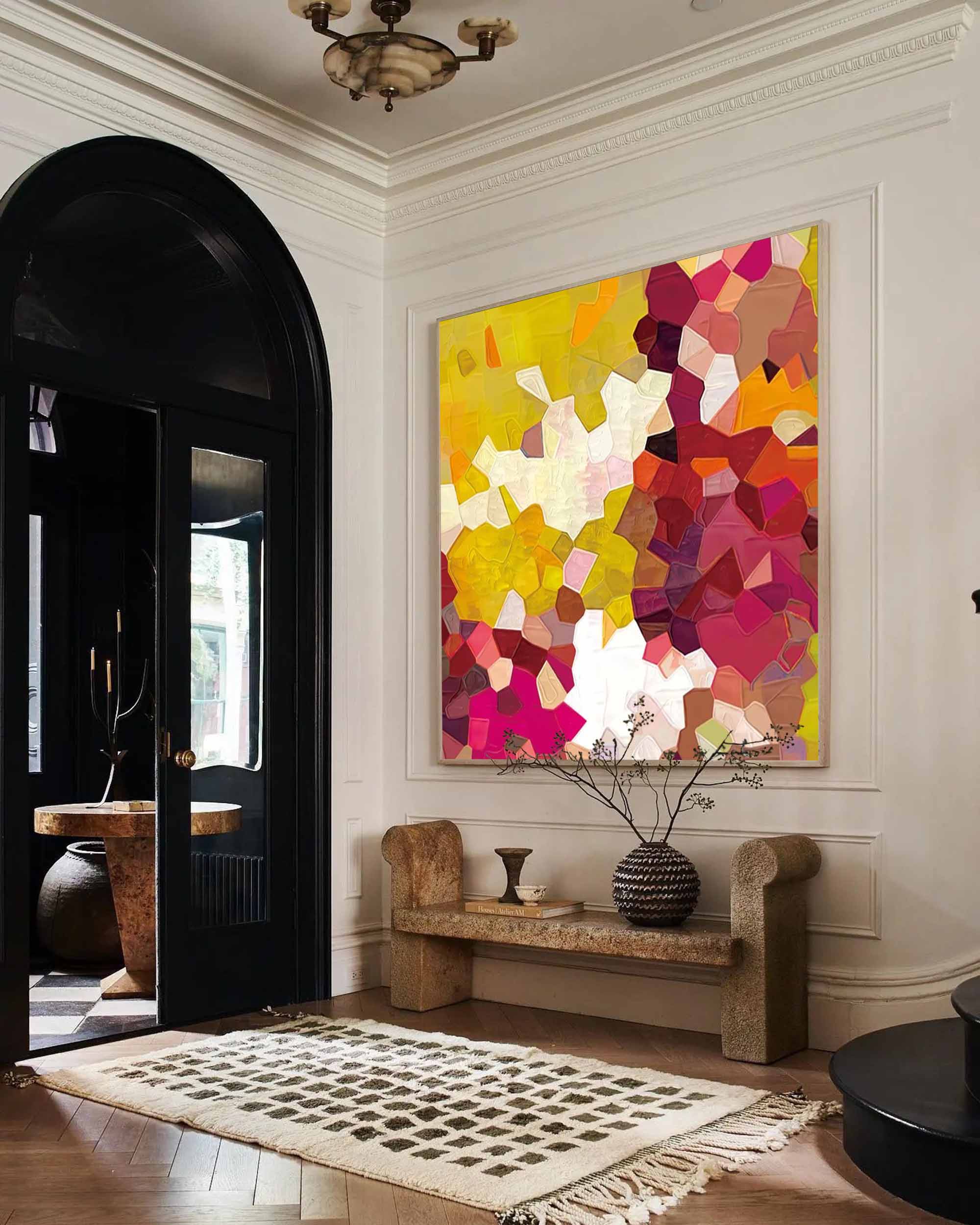 Wall Art Colorful Abstract Impasto Playful