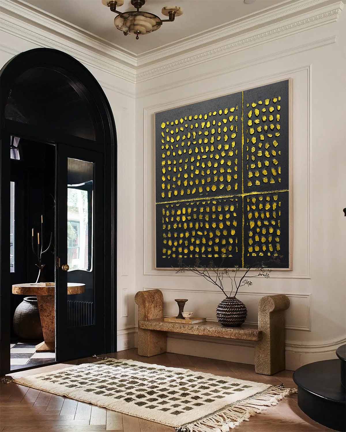 Wall Art Grid Pattern Geometric Abstract Luxury