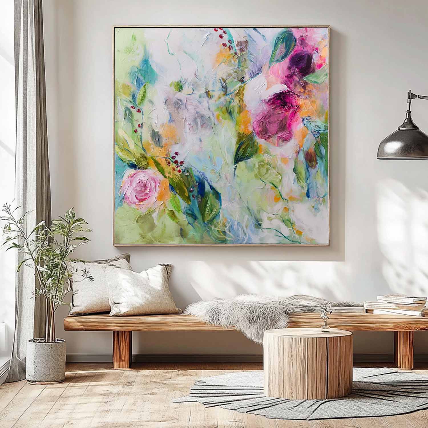 Wall Art Lyrical Abstract Floral Retro