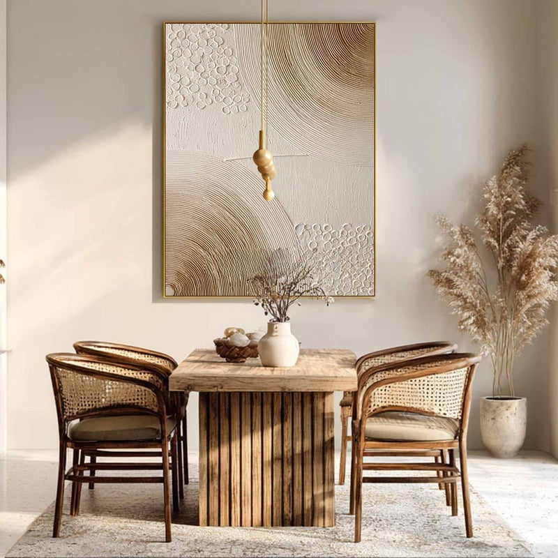 Wall Art Minimalist 3D Beige Bubble Flowing Waves