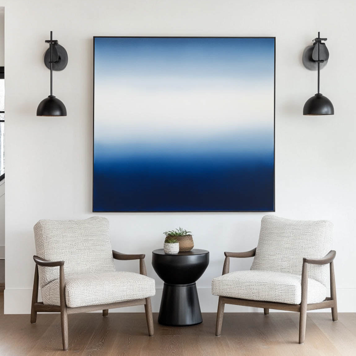 Maren Deep Blue Horizon Canvas Print