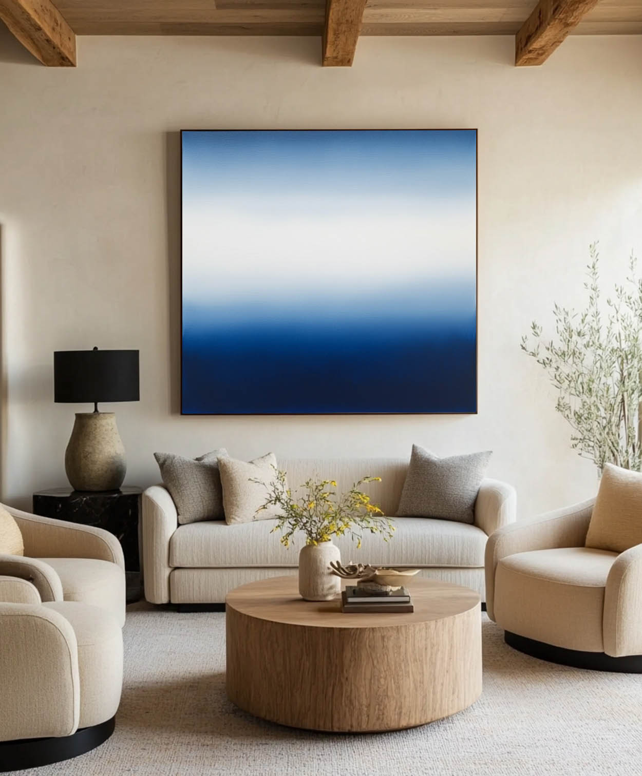 Maren Deep Blue Horizon Canvas Print