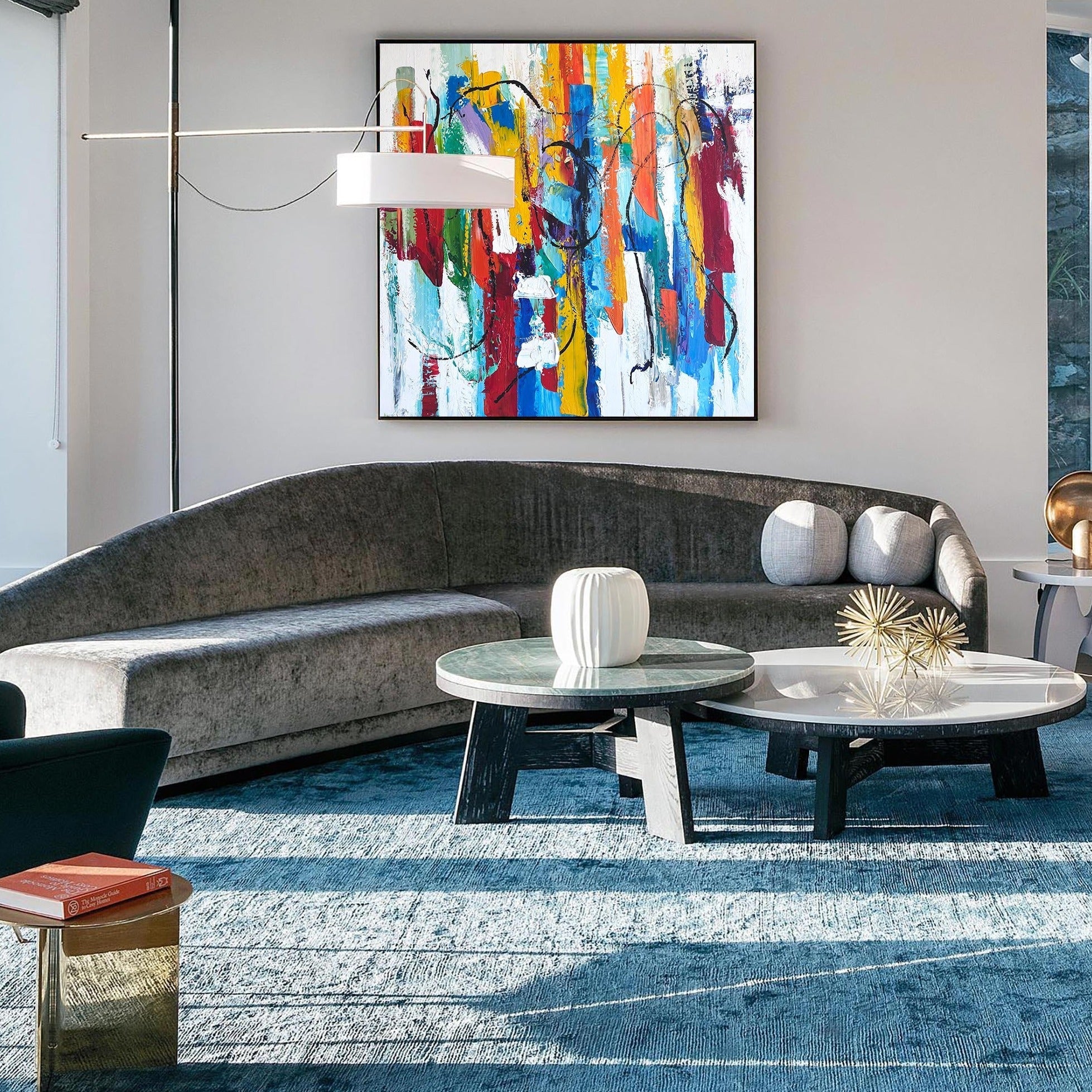 Colorful Abstract Drip Stroke Painting