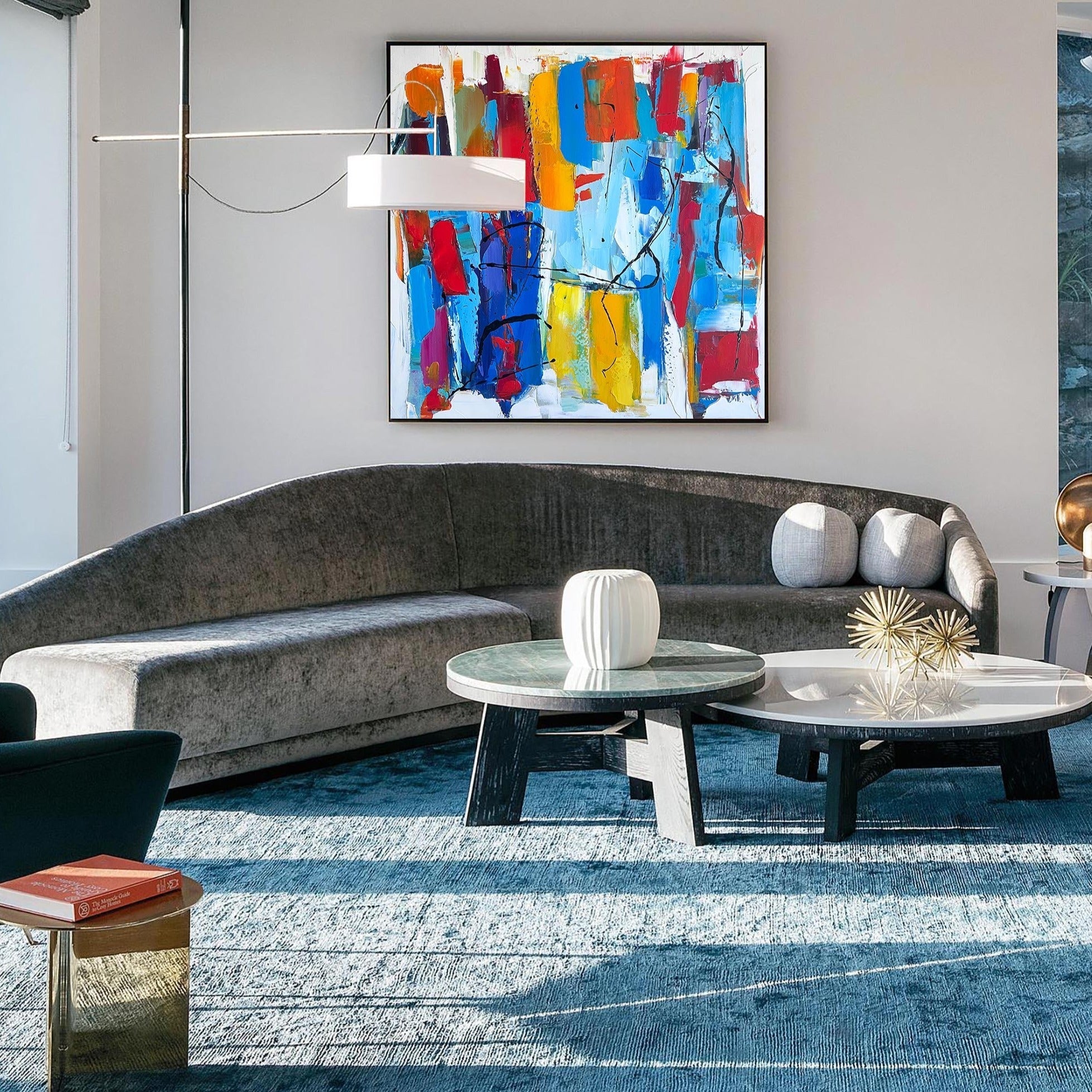 Contemporary Colorful Abstract Block Shape Painting