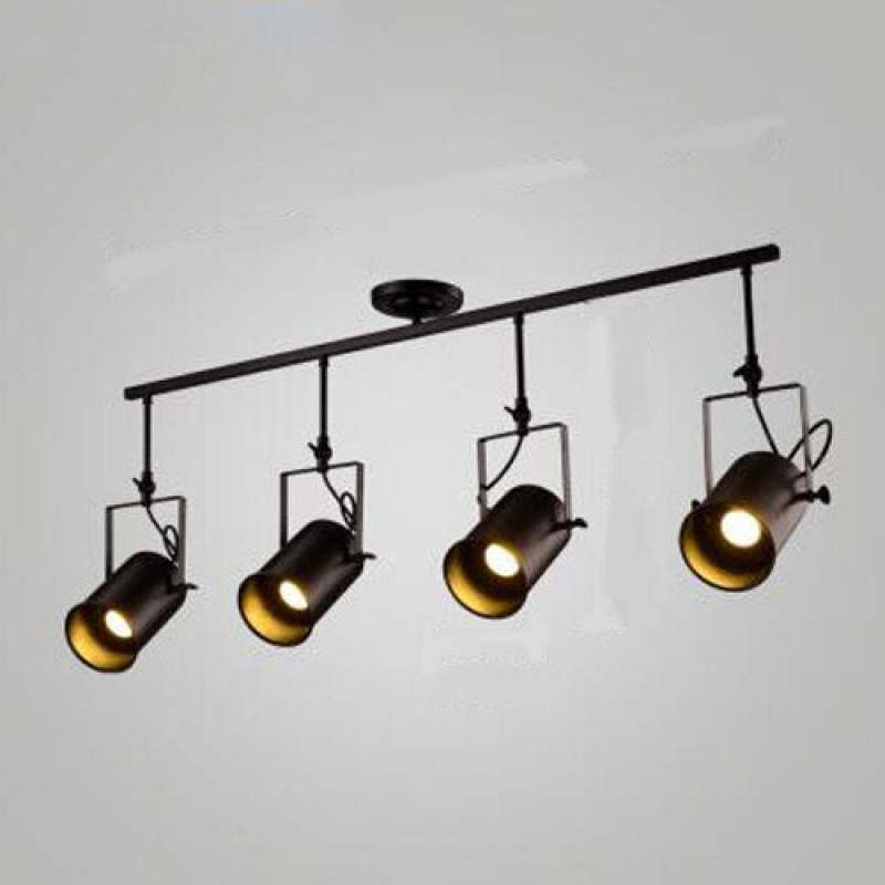 Silva Vintage Adjustable Semi-Flush Mount Ceiling Light, Black - Neutralighting