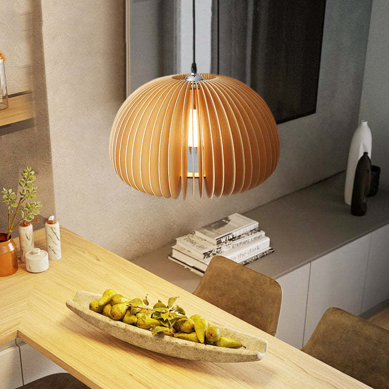 Muto Pumpkin Pendant Light, Wood - Neutralighting