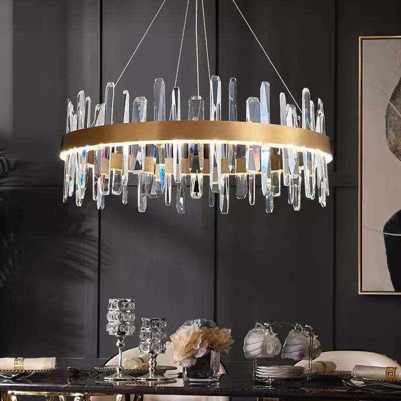 Kristy Modern Crystal Ring Chandelier Black&Gold - Neutralighting