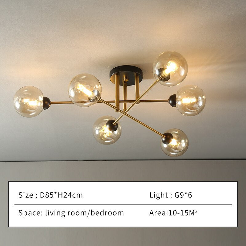 Valentina Industrial Glass Globe Chandelier LED, 6 Style - Neutralighting