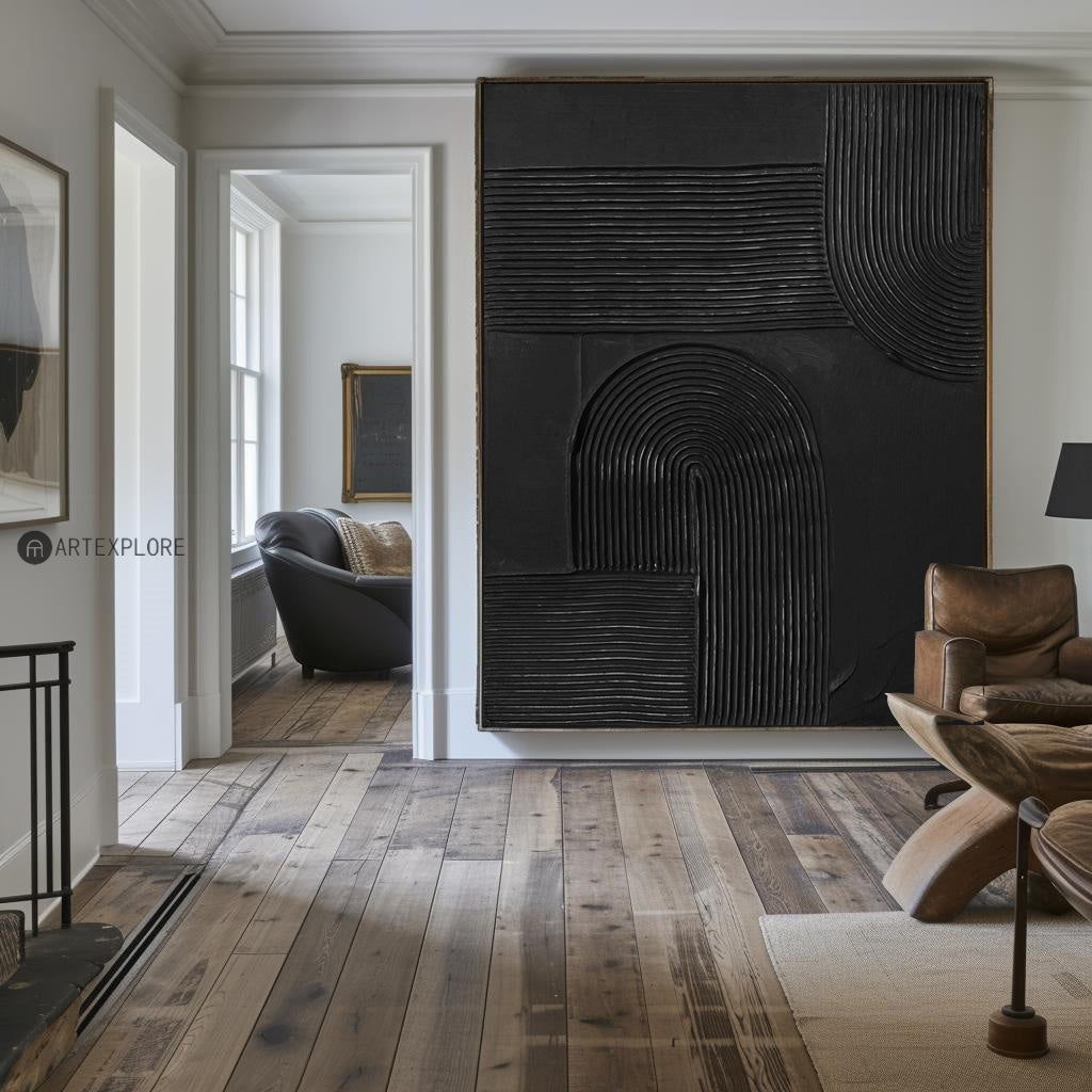 Bren Black Arch Geometric Canvas Art