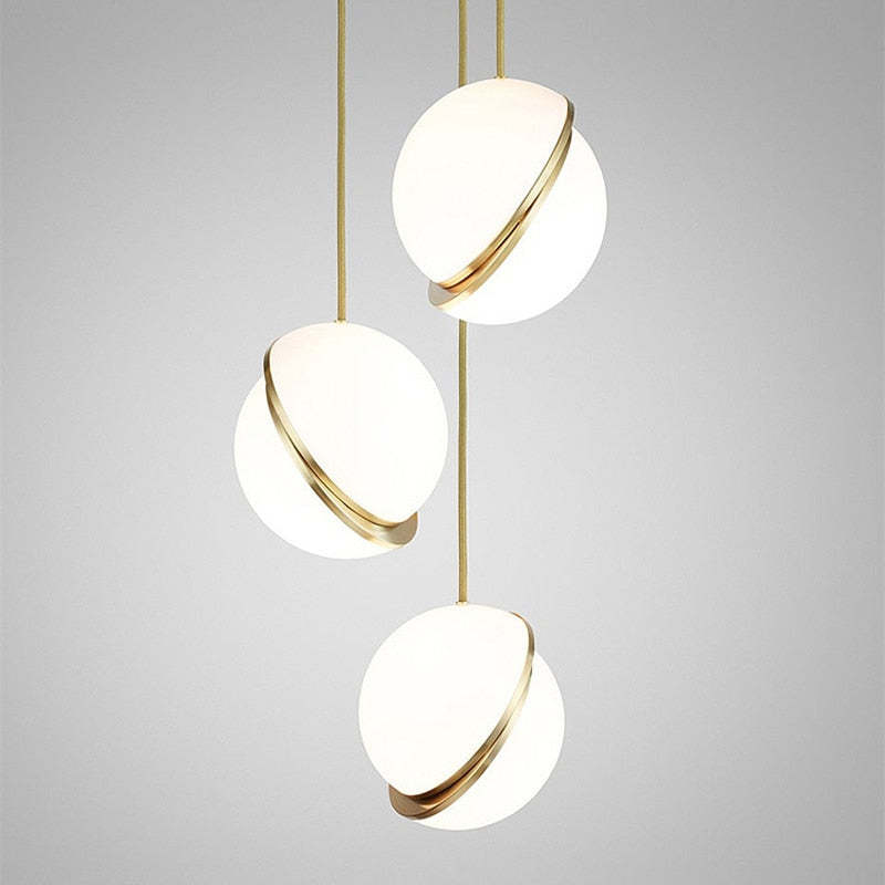 Valentina Simple Pendant Light, Gold & White - Neutralighting