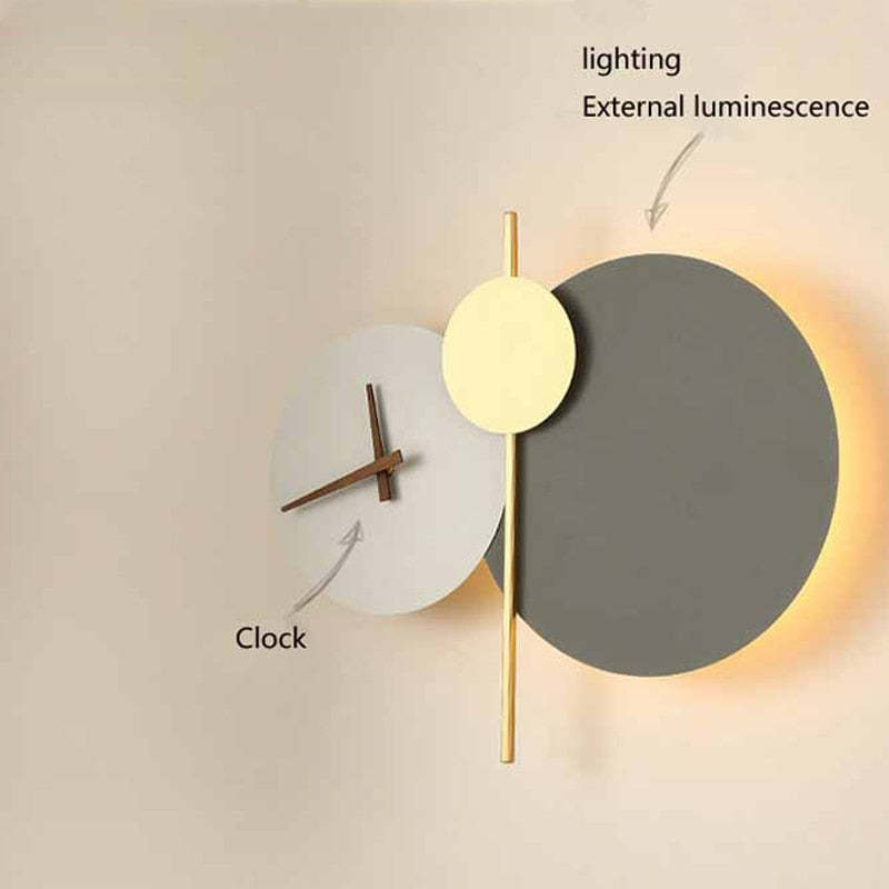Arisha Modern Clock Metal Painted Wall Light LED Light Bedroom - Neutralighting