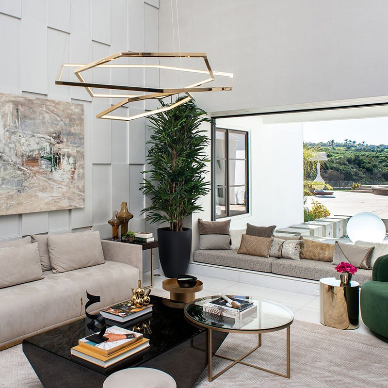 Arisha Minimalist Geomatic Metal Pendant Light, Gold, DIY - Neutralighting