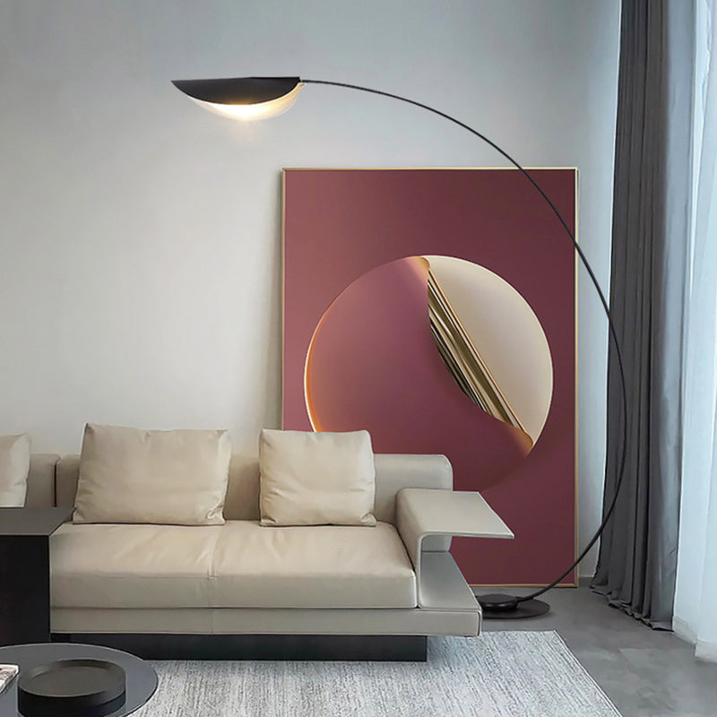 Edge Modern Arch Metal Floor Lamp, Black - Neutralighting
