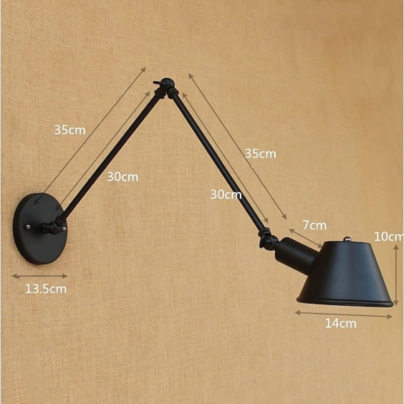 Epoch Rotatable Wall Lamp with Swing Arm, Black/Rust - Neutralighting