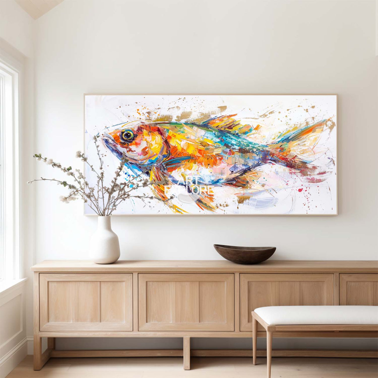 Vibrant Colorful Goldfish Canvas Wall Art