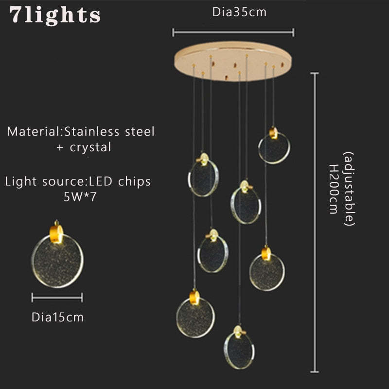 Kristy Luxury Circular Ripple Round Crystal Golden Chandelier - Neutralighting