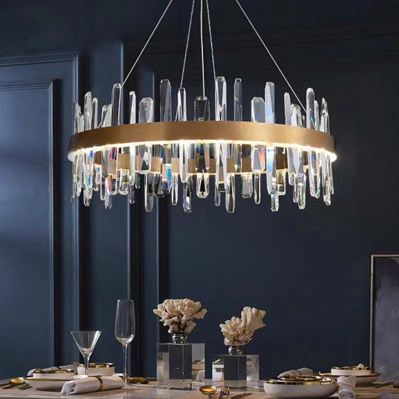 Kristy Modern Crystal Ring Chandelier Black&Gold - Neutralighting