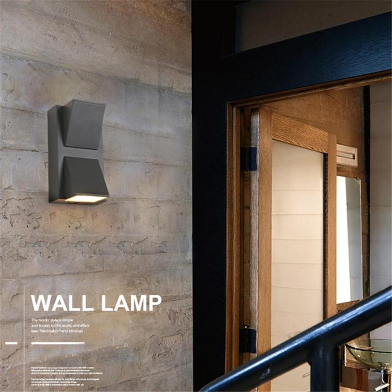 Vexto Modern Black Metal LED Outdoor Wall Lamp