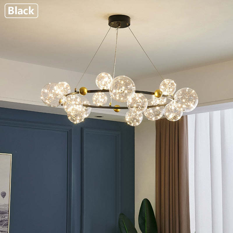 Valentina Art Deco Luminous Sphere Cluster Glass Pendant Light - Neutralighting