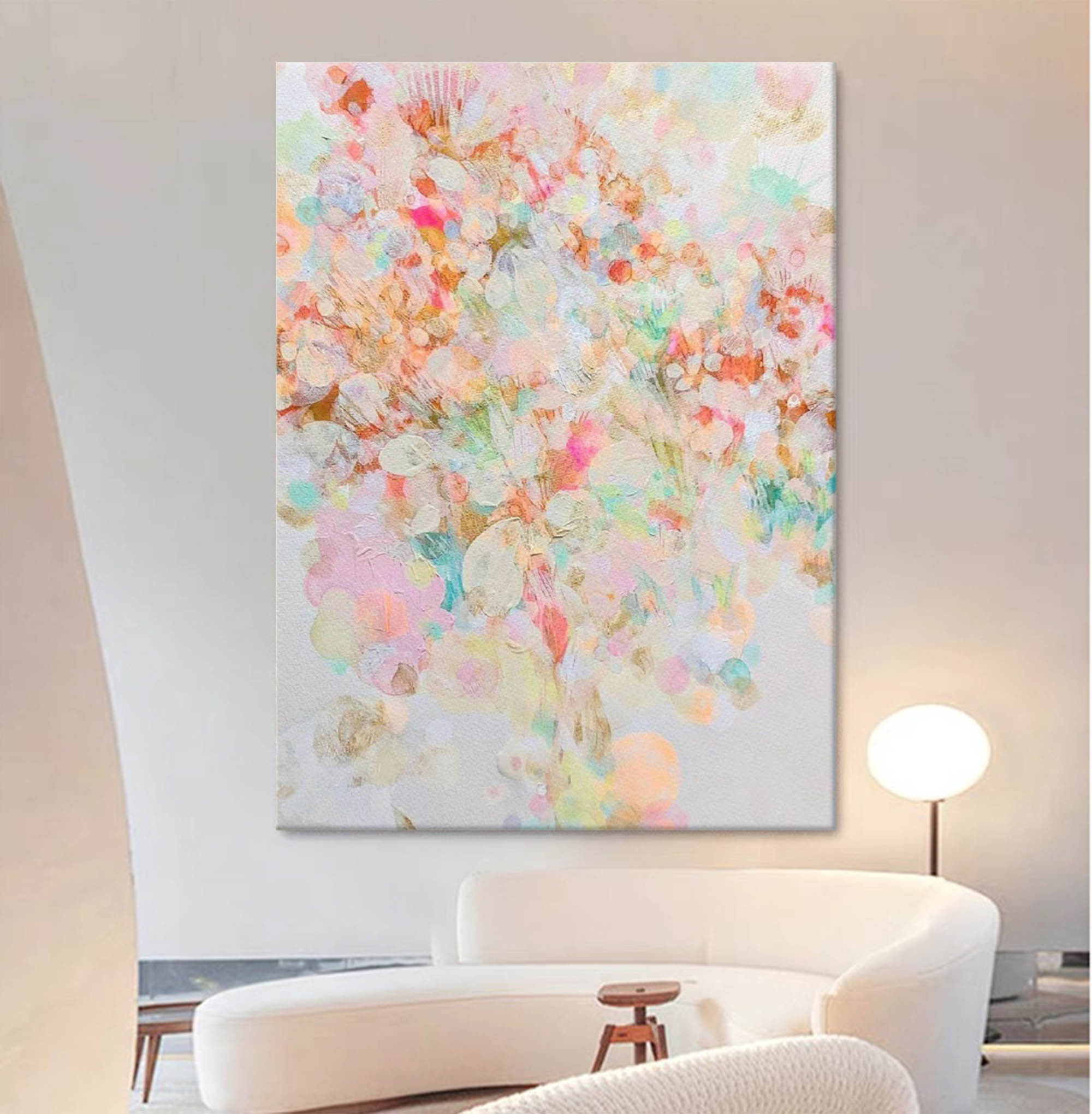 Wall Art Abstract Soft Pastel Tone Collage Dreamy