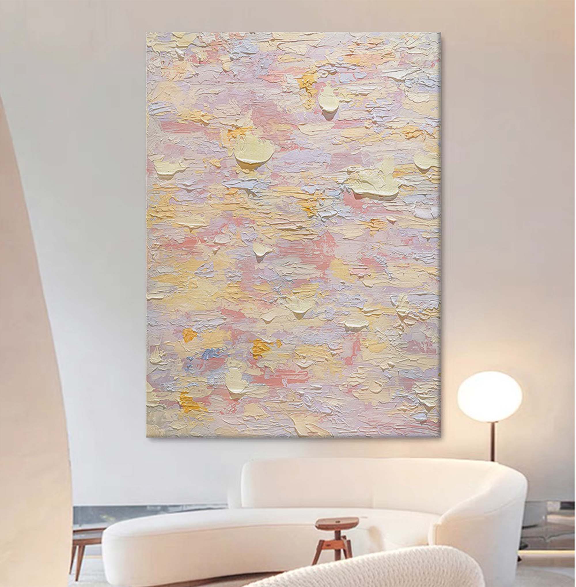 Wall Art Abstract Soft Pink Warm Gentle Calm