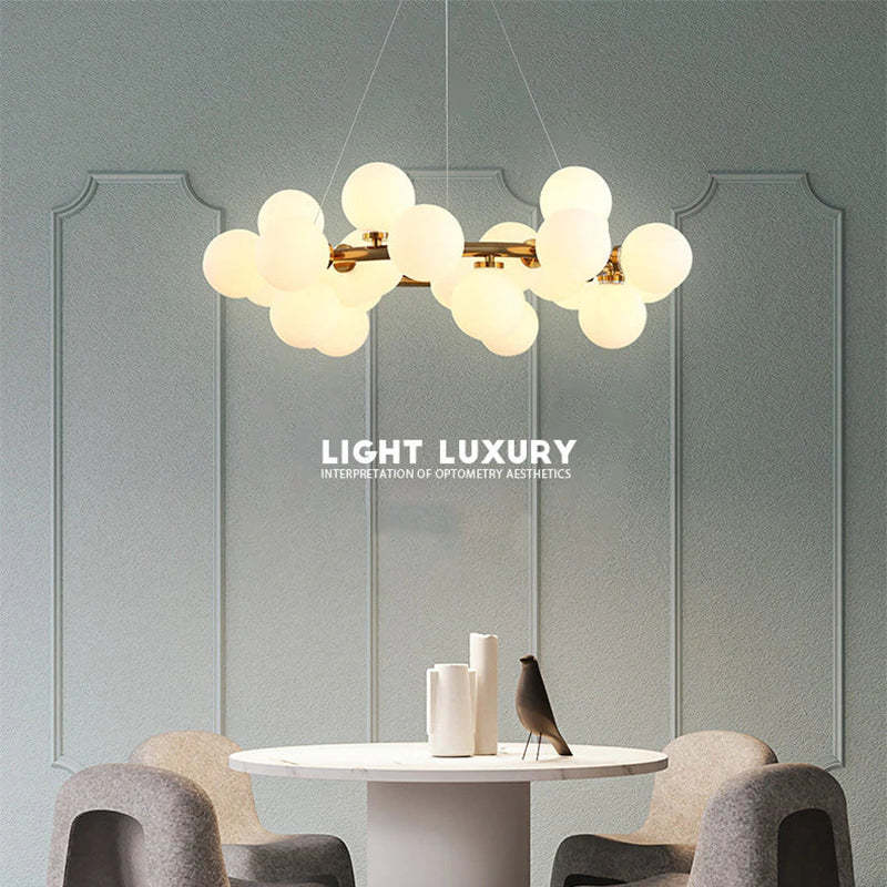 Valentina Bass Glass Bubble Golden Chandelier - Neutralighting