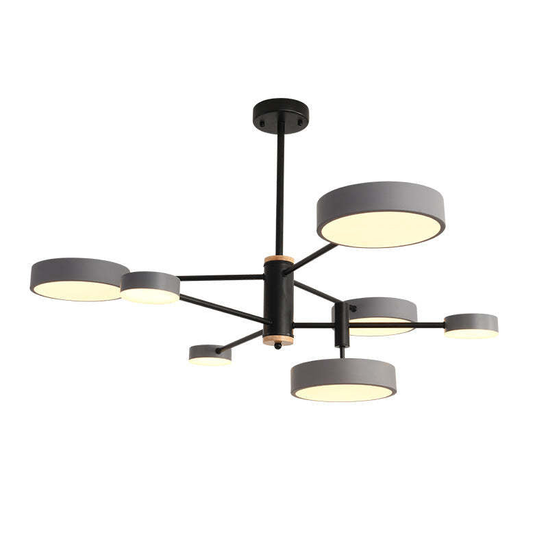 Arisha Pendant Light LED, Metal & Wood, Grey/White/Gold - Neutralighting