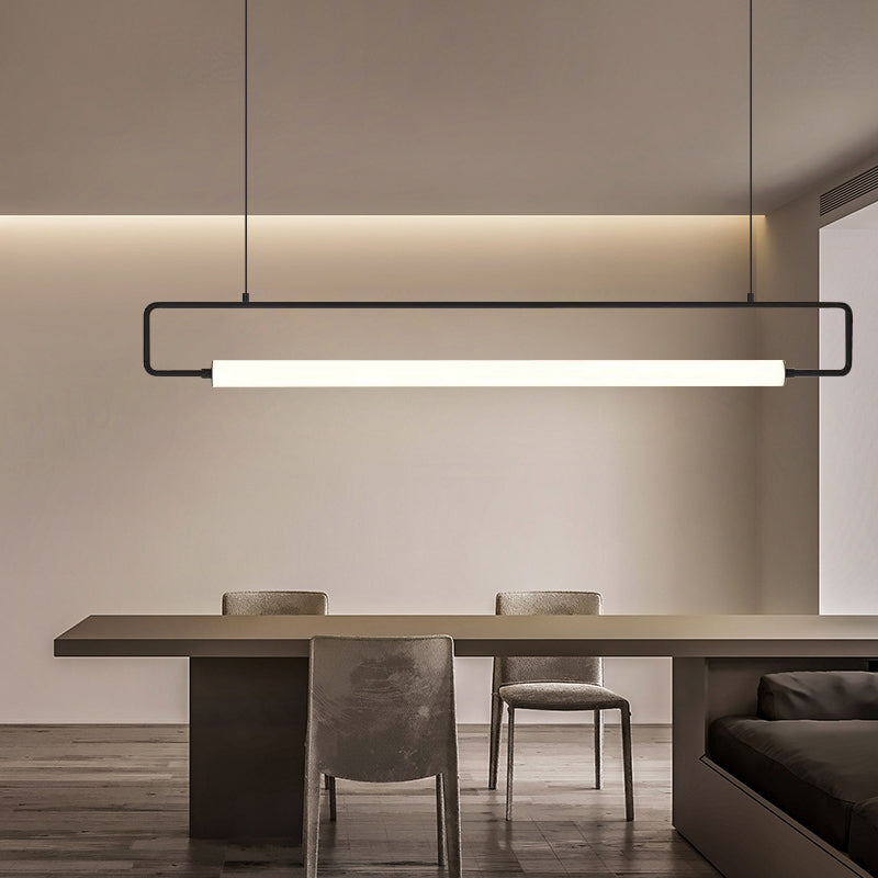 Arisha Modern Minimalist Rectangular Linear Pendant Light, Gold/Black - Neutralighting