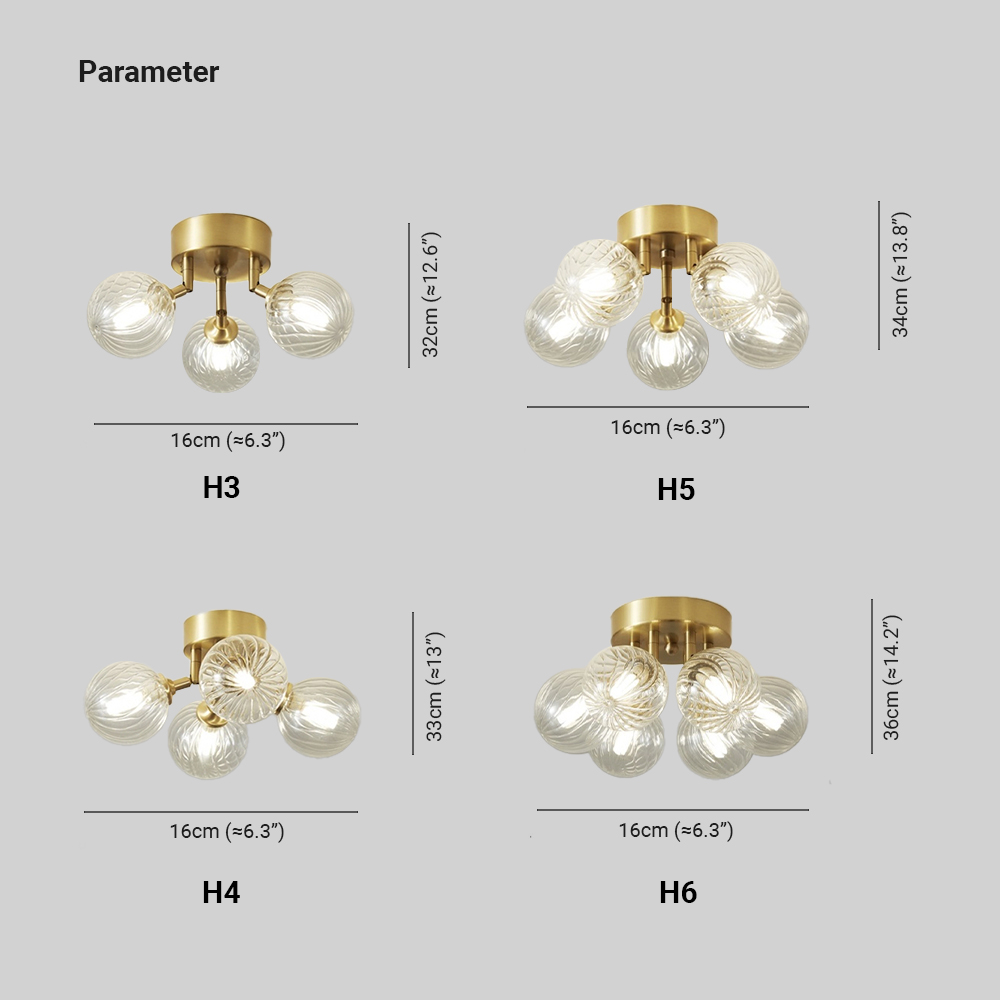 Valentina Modern Clear Bubble Glass Ceiling Light - Neutralighting