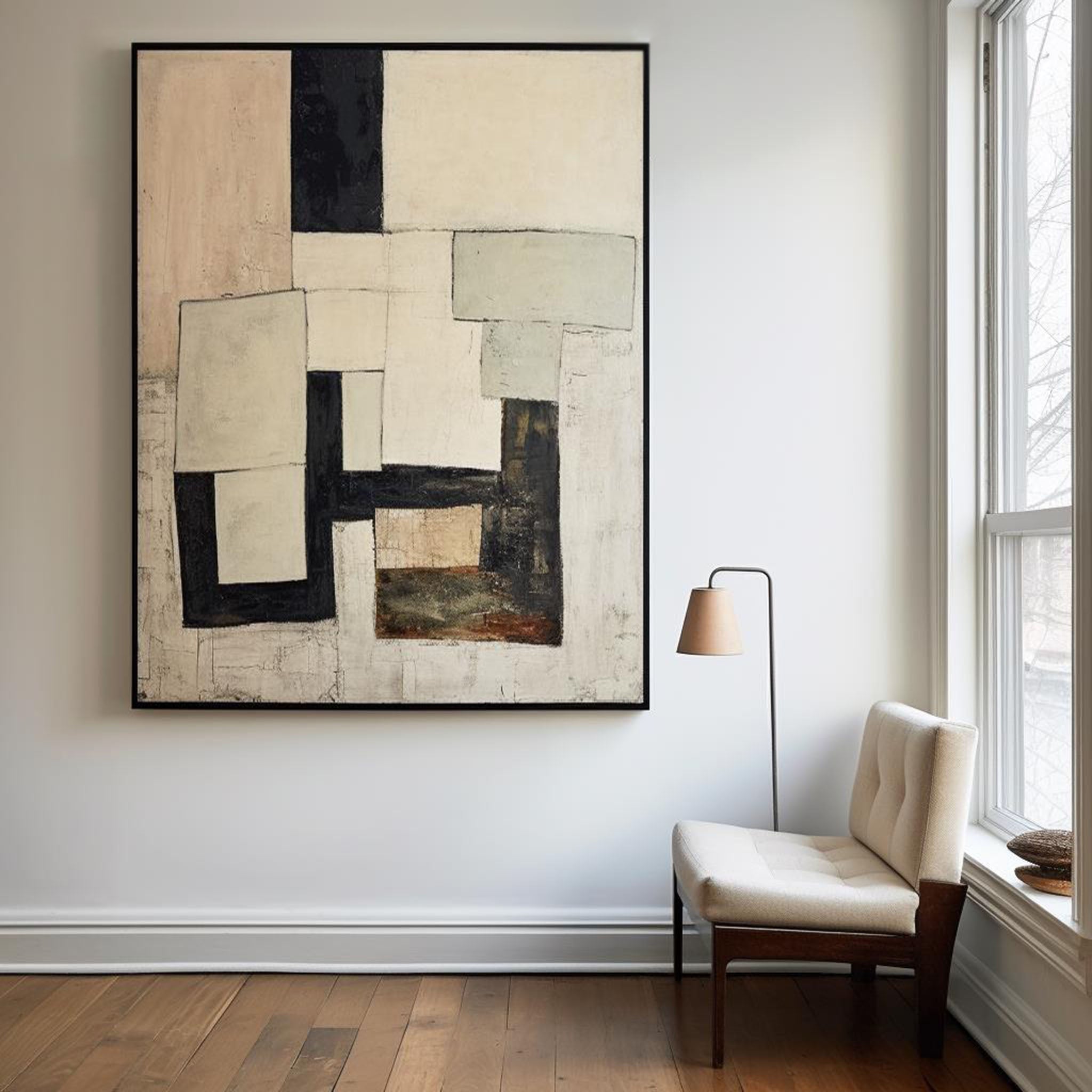 Earthy Tone Washed Abstract Canvas Art