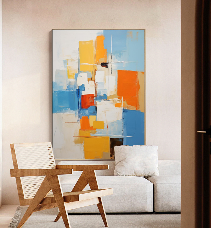 Wall Art Abstract Geometric Color Block Dopamine