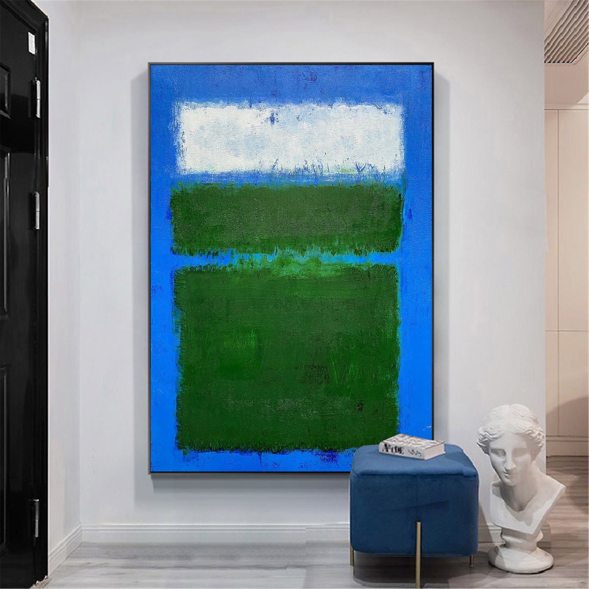 Color‑Block Minimalist Abstract Thick‑Texture Hand‑Painted Artwork