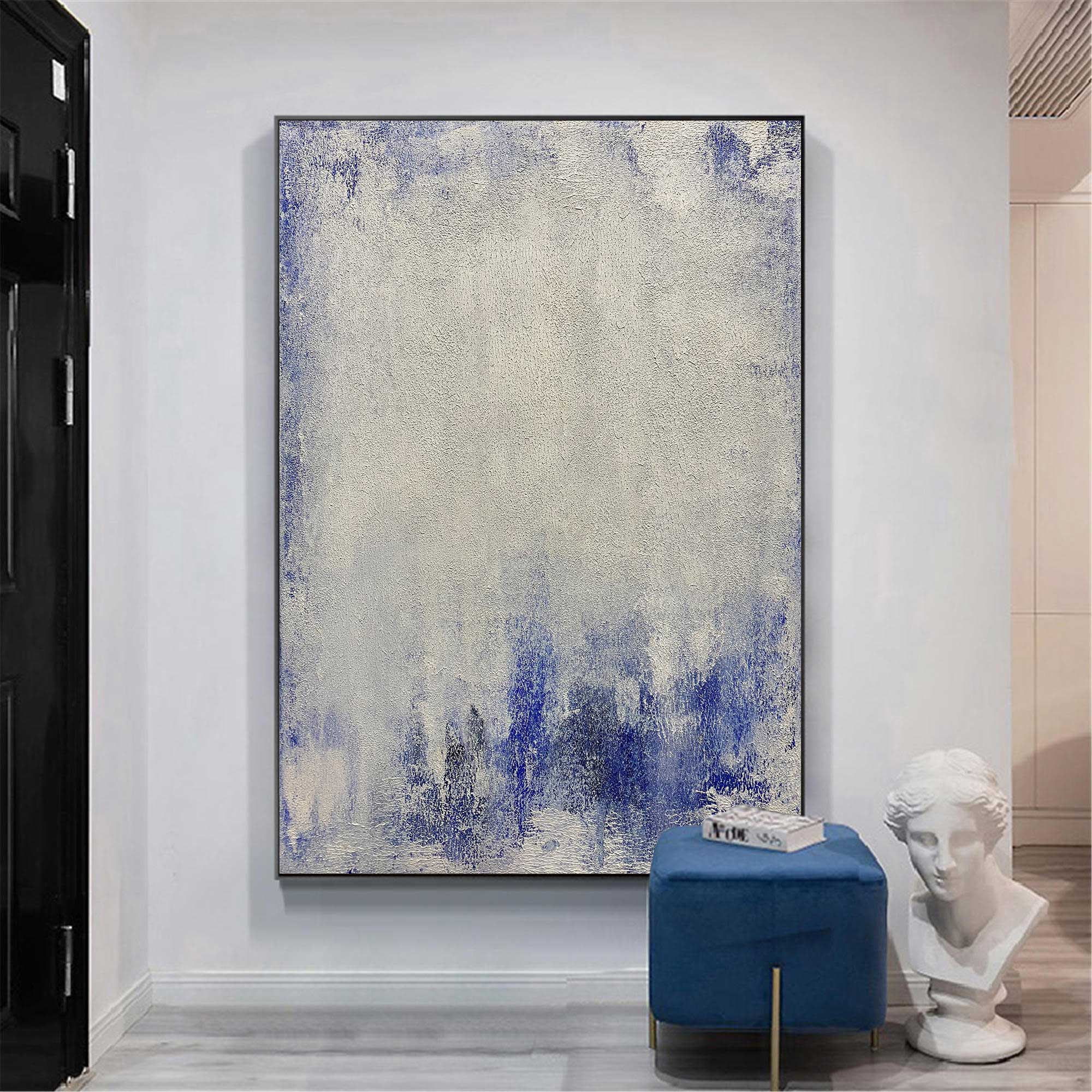 Blue White Minimalist Painting