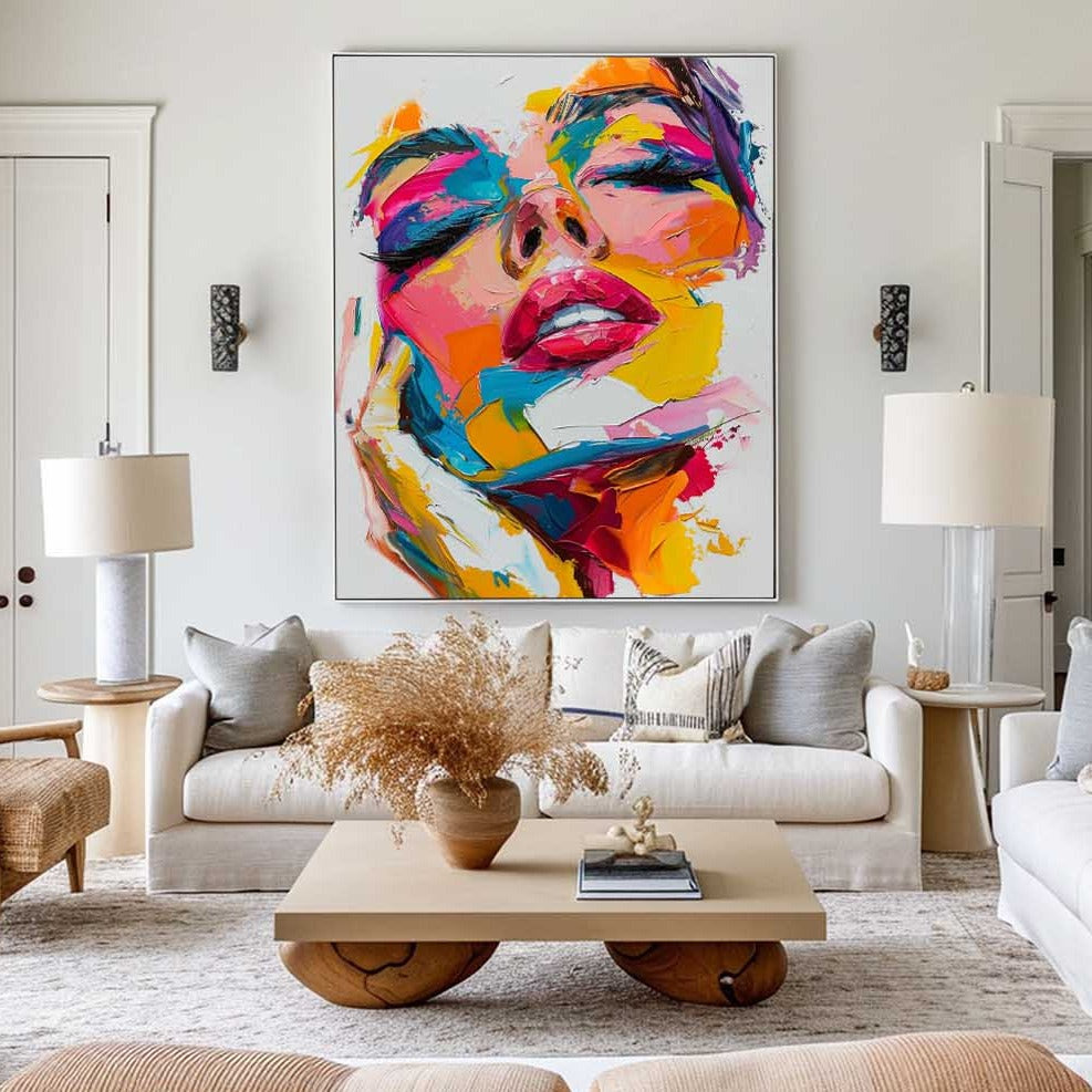 Colorful Female Portrait Abstract Painting