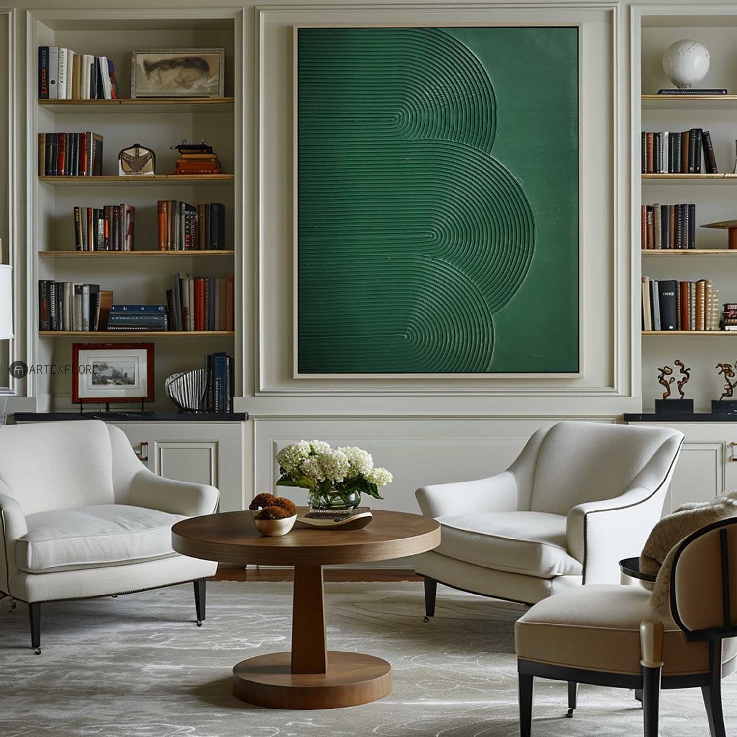 Dark Green Layered Arch 3D Textured Wall Art