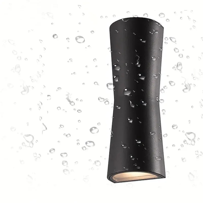 Laxor Minimalist Torch Metal Outdoor Wall Lamp Waterproof, Black/White