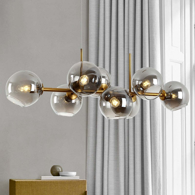 Valentina Modern Glass Globe Bubble Pendant Light Black/Gold - Neutralighting