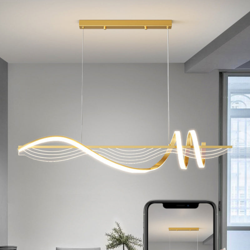 Arisha Contemporary Style Linear Metal Pendant Light White/Black - Neutralighting