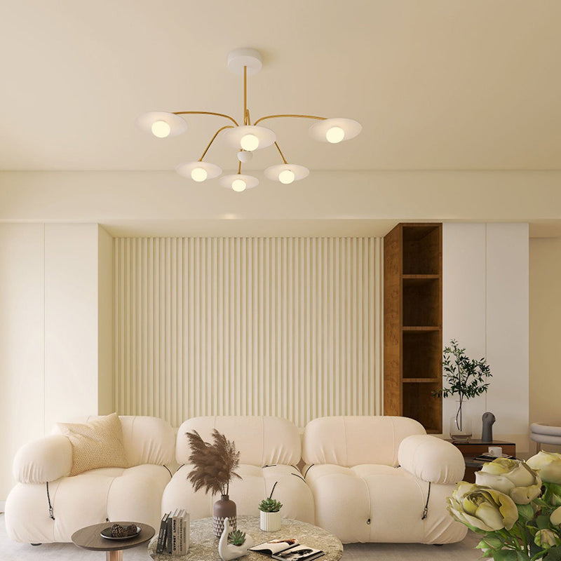 Arisha Minimalist Blown Metal Pendant Light, White/Gold - Neutralighting
