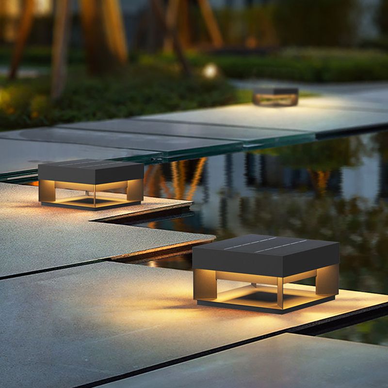 Ray Post Modern Solar Square Metal LED Outdoor Light - Neutralighting