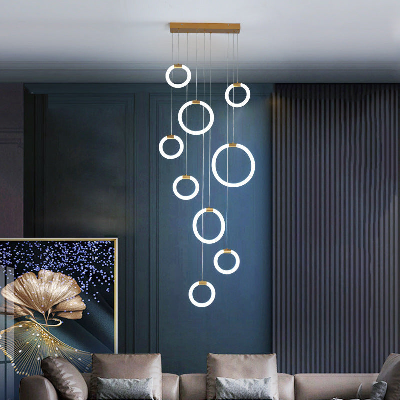 Arisha Minimalist Staircase Ring Metal Pendant Light - Neutralighting