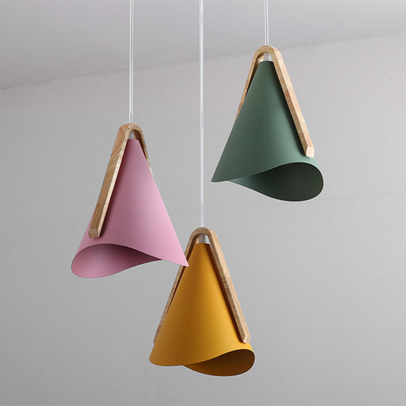 Valentina Modern Cone Pendant Light, Wood/Metal - Neutralighting