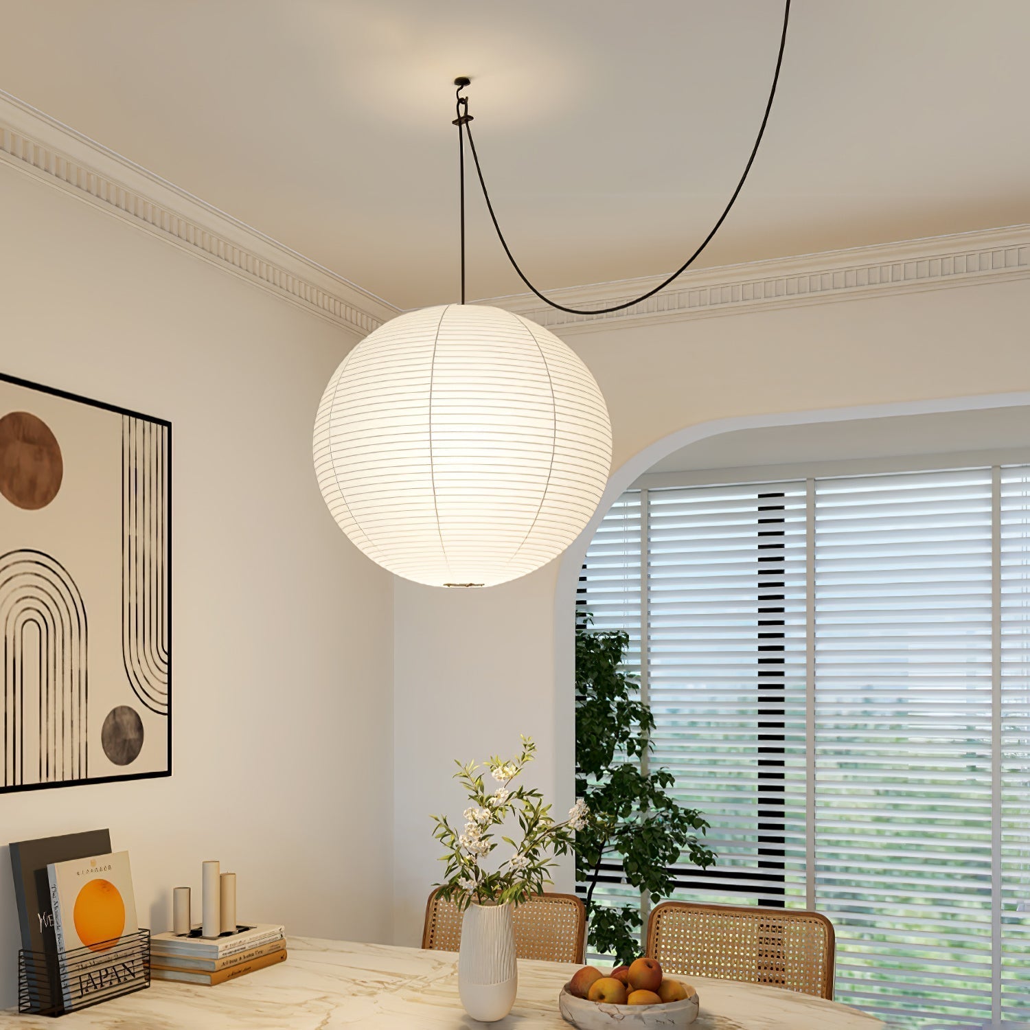 Ritta Pendant Light  Wabi-sabi Globe Paper