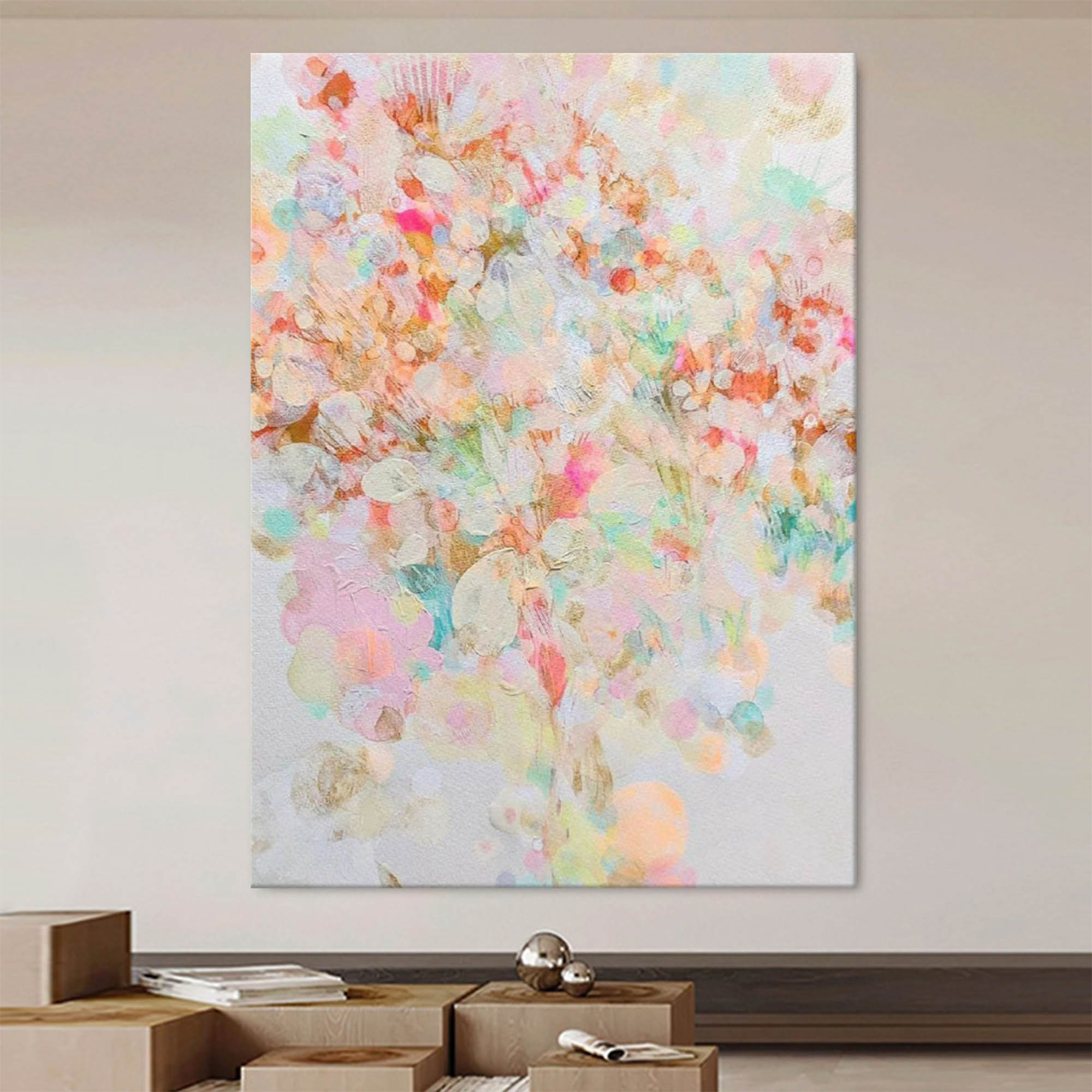 Wall Art Abstract Soft Pastel Tone Collage Dreamy