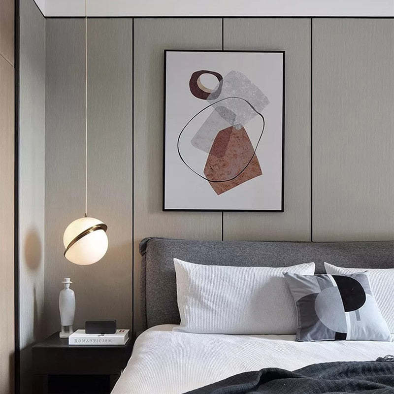 Valentina Simple Pendant Light, Gold & White - Neutralighting